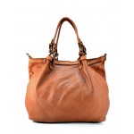 №302 "Modena" Women's  Soft Italian Leather Shopper Bag. Black, beige & brown