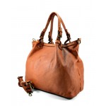 №302 "Modena" Women's  Soft Italian Leather Shopper Bag. Black, beige & brown