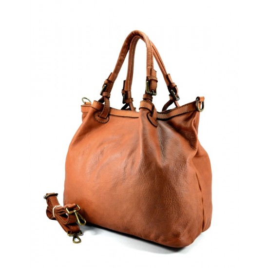 №302 "Modena" Grand sac à main cabas femme en cuir italien souple.