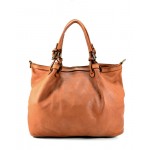 №302 "Modena" Women's  Soft Italian Leather Shopper Bag. Black, beige & brown