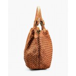 №303 "Madera" Women's  Soft Italian woven Leather Shopper Bag. Black, beige & brown