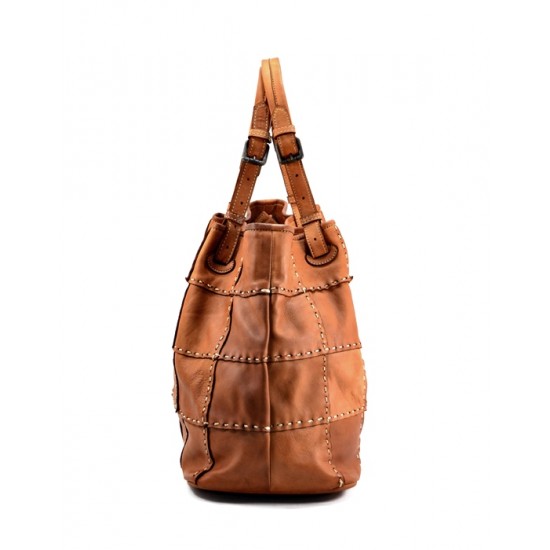 №304 "Mantua" Grand sac tote bag en cuir italien tressé. 