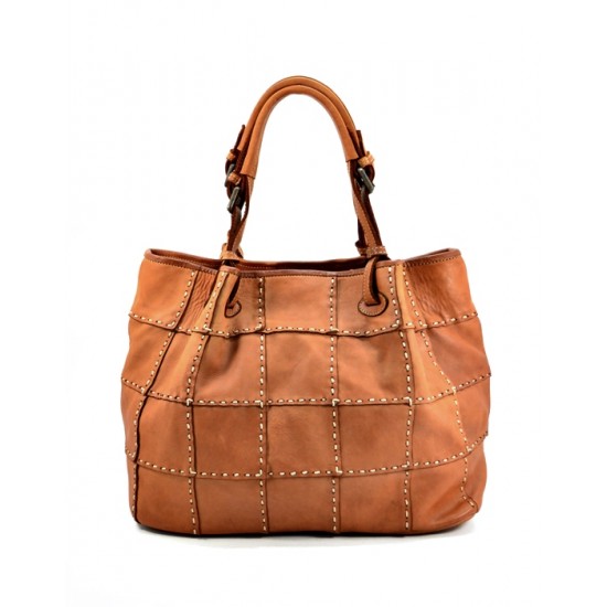 №304 "Mantua" Grand sac tote bag en cuir italien tressé. 