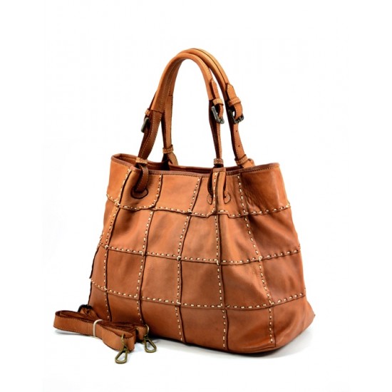 №304 "Mantua" Grand sac tote bag en cuir italien tressé. 