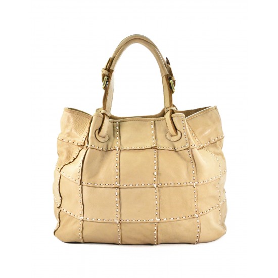 №304 "Mantua" Grand sac tote bag en cuir italien tressé. 