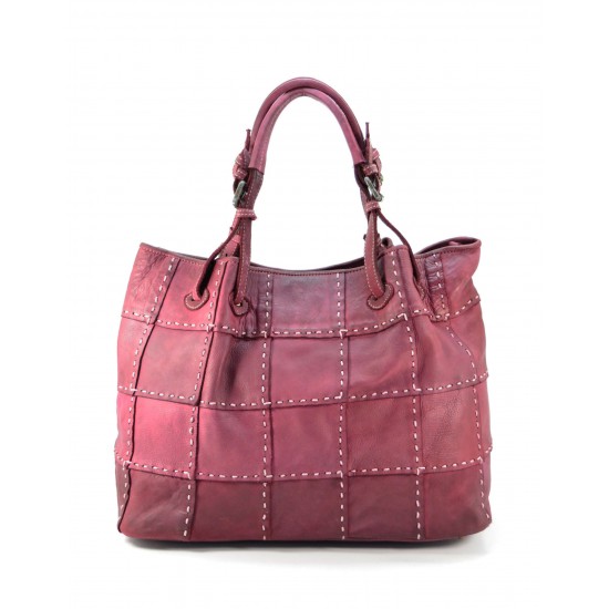 №304 "Mantua" Grand sac tote bag en cuir italien tressé. 