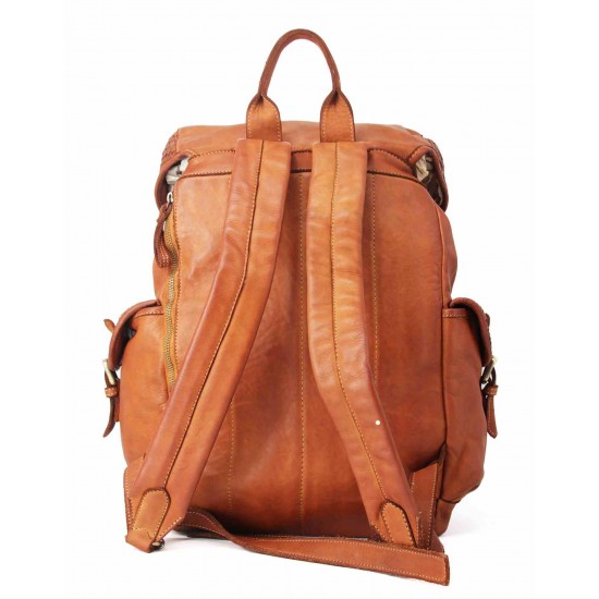 №224 Italian leather backpack with cover for men and women