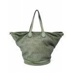 №114 "Marino" Ledershopper Tasche für Damen im Vintage Stil. Trapezform. Geflochtenes Leder. Braun & Schwarz