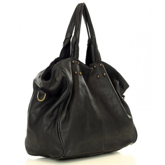 №13 "Tone" Soft leather tote bag women's. Italian leather tote bag