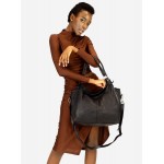 №16 "Else" Grand city sac souple cuir femme noir brun. Hobo styl. Sac porté épaule et bandoulière en cuir italien XXL