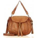 №22 "Camile" Large Leather Saddle Bag Ladies | Italian Soft Leather Crossbody Bag | Black & brown