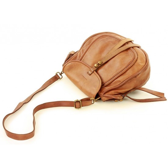 №22 "Camile". Satteltasche Saddle Bag Schultertasche Damen aus Vintage Leder 