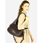 № 23 "Matilde" Sac à main - sac porté épaule et bandoulière pour femme en cuir souple italien noir brun beige