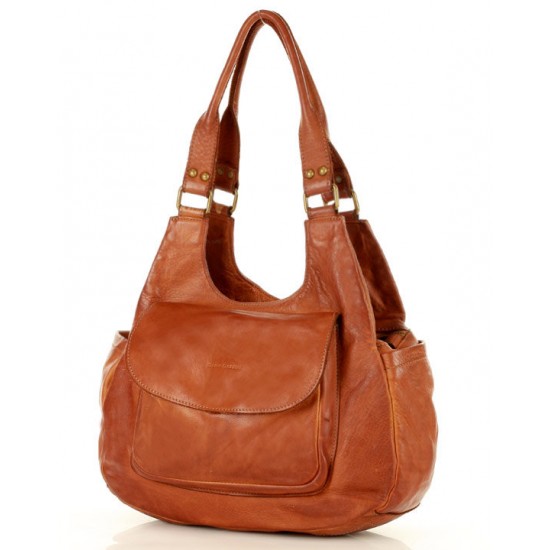 № 23 "Matilde" Large Double Handle Leather Shoulder bag Women | Vintage | Brown & black
