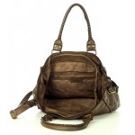№26 "Gerd" Sac cabas - tote bag cuir - sac de cours en cuir italien pour femme. Noir & brun