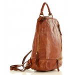 №29 "Ring Vintage". Stylish urban laptop leather backpack for ladies | Hand-made | Black & Brown ●