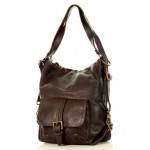 №31 "Rustic Vintage" Classic hand-made leather backpack women's vintage | 2in1 convertible | Black & Brown 