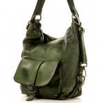 (24)№31 "Rustic Vintage" Classic hand-made leather backpack women's vintage |Dark green