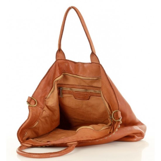 №32 "Corine" Grand sac shopper - tote bag femme en cuir avec rivets XXL. BOHO styl