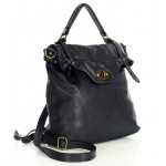 №59 "Kåre". Hand-made 2 in 1 convertible leather backpack for ladies in Vintage style ●