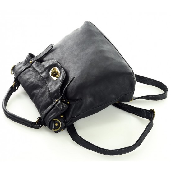 №59 "Kåre". Hand-made 2 in 1 convertible leather backpack for ladies in Vintage style | >>last pieces<<