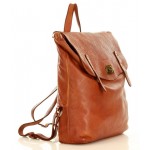 №40 "Haris" Medium Black & Brown Women's Urban Leather Backpack| Laptop, for Work, College  | M-size