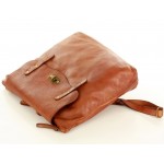 №40 "Haris" 3-en-1 sac à dos femme cuir souple italien au style vintage. Sac à dos cours cuir femme noir & brun