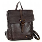 №42 "Håvard". Real brown & black hand-made leather backpack for ladies for work | Vintage ●