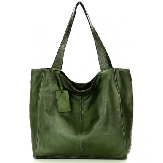 №50 "Britt" Grand sac cabas en cuir vintage pour femme. Simple sac shopper cuir femme 