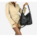 №52 "Vilde" Sac de ville - crossbody tote bag cuir pour femme de style Safari. Idéal comme sac de cours.