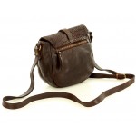 №53 "Elin". Brown & Black Crossbody Shoulder Bag Ladies. Woven Leather Pattern.