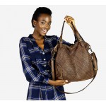 №57a "Eline2" Woven shopper soft leather tote bag