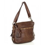 №60 "Safari" Ladies Cross Body Shoulder Bag. Leather Saddle Bag Women's in Safari style | Black & brown