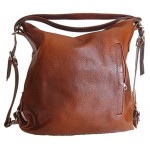 №80 "Alhambra". Hand-made brown & black women's leather backpack vintage