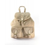  №225 Italienische Leder Art Rucksack mit Deckel für Damen und Herren
