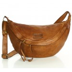 №3B "Thea" Extra Large brown & black leather bum bag womens