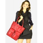 №07 "Ainaa" Cheap shopper leather tote bag for work or uni | Genuine italian leather | Brown & Black