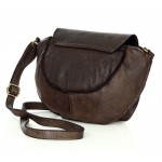№67 "Tove" Women's small cross body bag soft leather. Black & brown